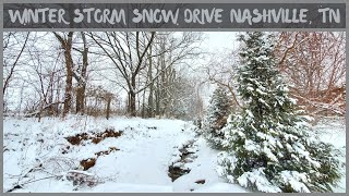 Snow covered drive in Nashville Tennessee  Winter Storm Heather 2024 [upl. by Lightman]