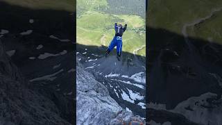 jumping the famous Eiger North Face mountains eiger adrenaline nature switzerland flying sun [upl. by Arria]