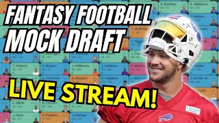 Fantasy Football Mock Draft LIVE STREAM 81924 [upl. by Ahsiat]