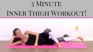 5 Minute Inner Thigh Workout  No Equipment Needed [upl. by Aniaj]