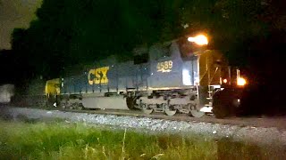 CSX 4589 Leads Midnight G977 in Goldsboro NC [upl. by Farmelo]