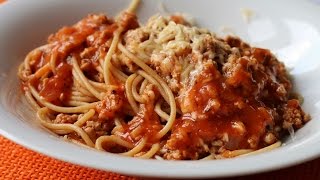 Spaghetti z mięsem mielonym i sosem pomidorowym szybki przepis [upl. by Bodkin]