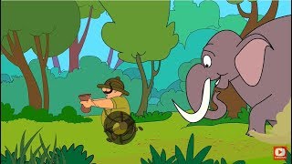 Shikari Shambu Chased By The Elephant  Animated Story  Cartoon Stories  Funny Cartoons [upl. by Aneetsirhc103]