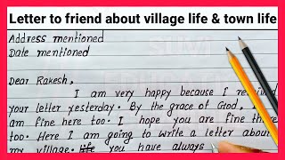 Letter to friend about village life and town life  How to write letter to your friend write letter [upl. by Allimac]