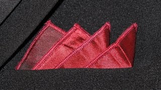 How to Fold a Pocket Square 4 Point Pyramids [upl. by Eleets]