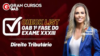 Aula resumo para OAB  Direito Tributário com Maria Christina [upl. by Flem]