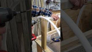 Making a hinged hoop cover for our first raised herb garden bed  DIY greenhouse [upl. by Senoj]