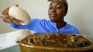 Asmr mukbang atama soup with poundo yam fufu [upl. by Hutchison]