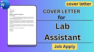 How to Write a Cover Letter For Laboratory Assistant Job Apply  Lab Assistant [upl. by Diaz]