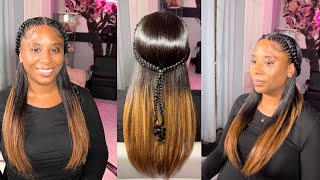 HOW TO Half Braids Half Quickweave  NO LEAVEOUT  Jasmine K amp The Pretty Lounge [upl. by Eiznek214]