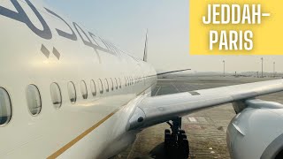 Flight Review Saudia Airlines  Jeddah to Paris CDG  777300ER  Economy Class [upl. by Yanarp162]