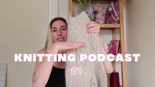 My first Knitting Podcast  Snowy Forest sweater my knitting journey machine knitting [upl. by Nelyak]