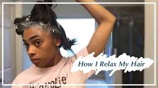 HOW I RELAX MY HAIR  Detailed from start to finish [upl. by Werd234]