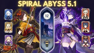 SPIRAL ABYSS 51 FLOOR 12C1R1 CHIORI DPS amp C3R1 RAIDEN OVERLOAD  GENSHIN IPAD PRO M4 [upl. by Archibold]