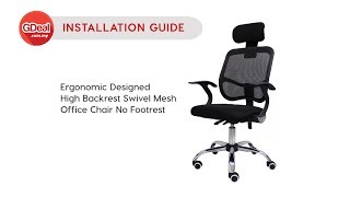 Installation Guide  Ergonomic Designed High Backrest Swivel Mesh Office Chair No Footrest [upl. by Joshua]