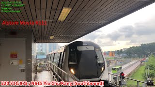 ⁴ᴷ⁶⁰ SMRT Alstom Movia R151 831832 arrivingdeparting NS15 Yio Chu Kang Southbound [upl. by Varian]