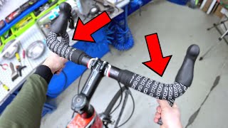 How to wrap handlebars tape for road bicycle [upl. by Irrot]