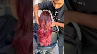 Red hair color🍓 haircut hairtransformation balayage haircolor salon [upl. by Couture500]