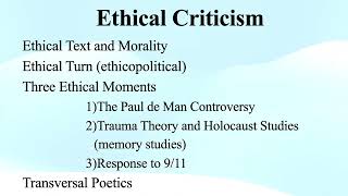 Ethical Criticisms [upl. by Bilak]