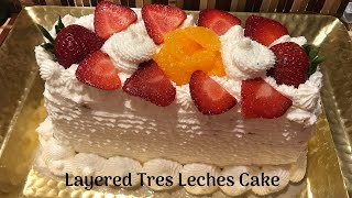 Tres Leches Cake  Layered Tres Leches Cake  Three Milk Cake [upl. by Gerdy]