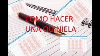 Hacer una quinela [upl. by Ahtibat82]