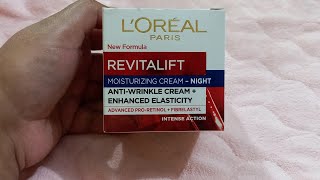 loreal revitalift retinol moisturizing anti wrinkle night cream review [upl. by Adhern]