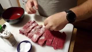 Making biltong for the first time part 1 DIY [upl. by Kalli]