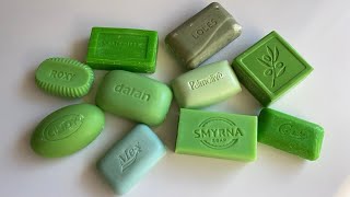 💚 SOAP ASMR 💚 Cutting Dry Green Soaps  Yeşil ve Yeşilin Tonları Sabunları Kestim  4K [upl. by Hasila]