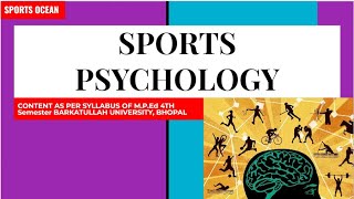 Unit01 sports psychology MPED BPEDUGC NET [upl. by Banquer]