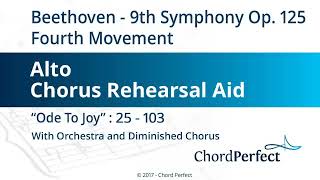 Beethovens 9th Symphony Op 125  4th Movement  Ode to Joy  Alto Chorus Rehearsal Aid [upl. by Vernen]