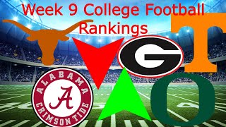 My Week 9 College Football Rankings  Updated Playoff Predictions [upl. by Ehrsam]