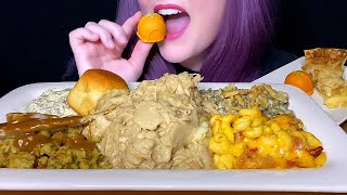 ASMR THANKSGIVING DINNER LEFTOVERS MUKBANG NO TALKING EATING SOUNDS [upl. by Gemma775]