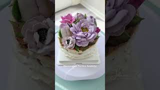 Chocolate Pavlova Cake with marshmallow flowers • Zefir peony anemone rose tulips [upl. by Ytomit]