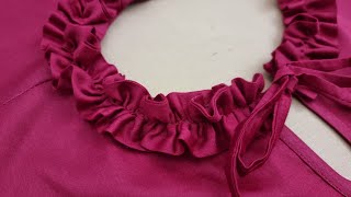 So beautiful and Attractive Frill Neck Design Cutting and Stitching [upl. by Anegue]