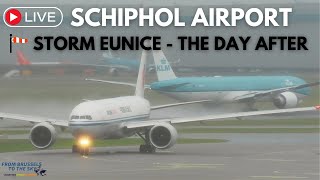 Live  STORM EUNICE THE DAY AFTER SCHIPHOL AIRPORT [upl. by Casandra491]