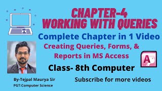 Chapter 4 Working With Queries  Complete chapter in 1 video  Class 8 Computer  CBSE Board [upl. by Rotow]