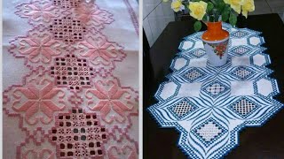 Hardanger Embroidery table runner designs [upl. by Koziel529]