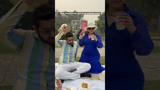 Sari aesthetics ki aisi taisi 🤣 baniya hubby picnic funny [upl. by Mlawsky]