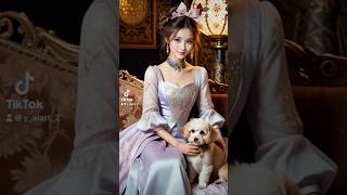 優雅な室内で、美しい彼女が愛犬と過ごす穏やかなひととき。NobleElegance ElegantLady LuxuryLifestyle GraceAndBeauty [upl. by Lander]