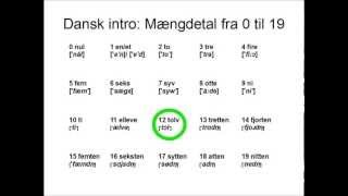 Dansk intro mængdetal fra 0 til 19 med lydskrift [upl. by Naltiak]