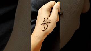 D Letter Tattoo Mehndi Design shorts NishaMehindiArt [upl. by Secilu]