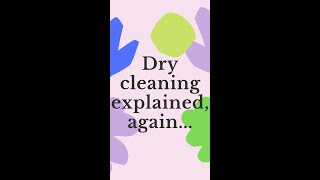 Dry Cleaning Explained by a Dry Cleaner cleaning drycleaning explained [upl. by Atazroglam941]