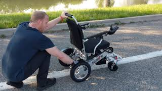 Electra7 Wide Lightweight Folding Power Wheelchair Extended Review [upl. by Sinylg]