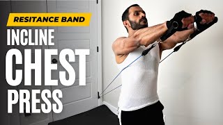 How To Do Incline Chest Press With Resistance Band  Upper Chest Workout  Fitness My Life [upl. by Nataline]