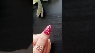 Christmas easy nailart at home 🎄💅 reels Christmas rednails reels nails [upl. by Alleacim]