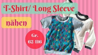 Langarmshirt nähen  Baby TShirt nähen  Nähanleitung für Anfänger [upl. by Brynna15]