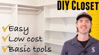 Simple but awesome DIY walk in closet build step by step [upl. by Uda514]