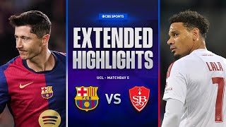 Barcelona vs Brest Extended Highlights  UCL League Phase MD 5  CBS Sports Golazo [upl. by Raul]