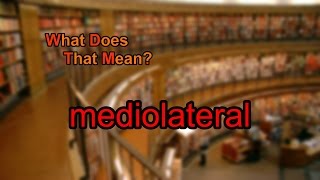 What does mediolateral mean [upl. by Daas]