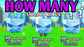 HOW MANY HUGE Gargoyle CAN i HATCH with 100000 ROBUX SPENT in Pet Simulator X [upl. by Einittirb447]